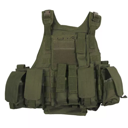 Armée Tactique Molle Veste Ranger + Sachets Magazine Paintball Airsoft Olive Ver