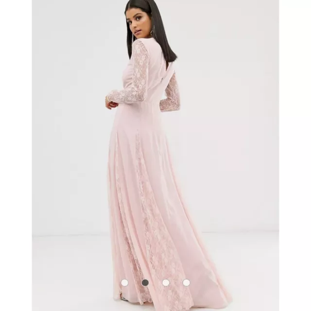 NWT Asos Tall Light Pink Maxi Dress with Lace 2