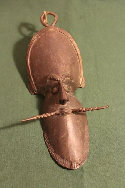Ancien petit masque Africain décoratif Bronze - Souvenir d'Afrique Ethnique