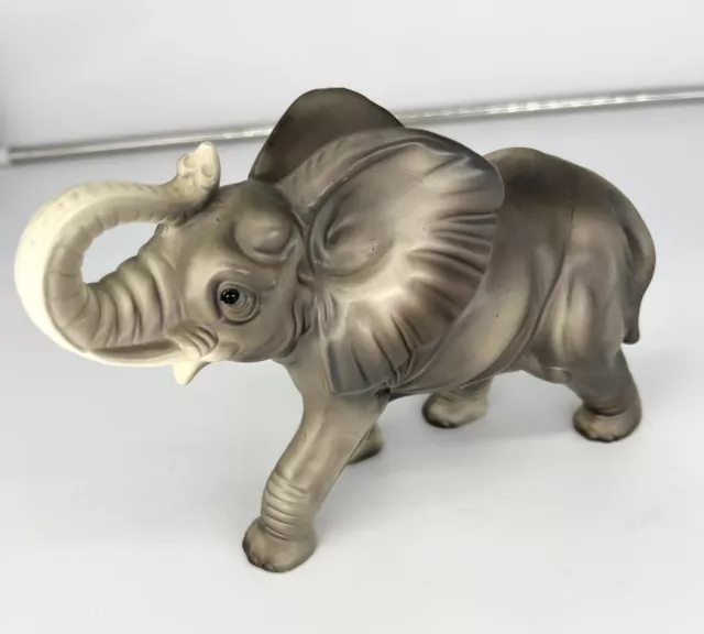 Vintage Gray Elephant Trunk Up Tusks  Norleans Japan MCM Figurine