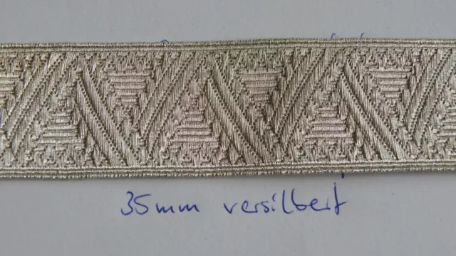 Tresse Österreich 35mm Breite Echt versilbert Offizier und General 1meter(at107)