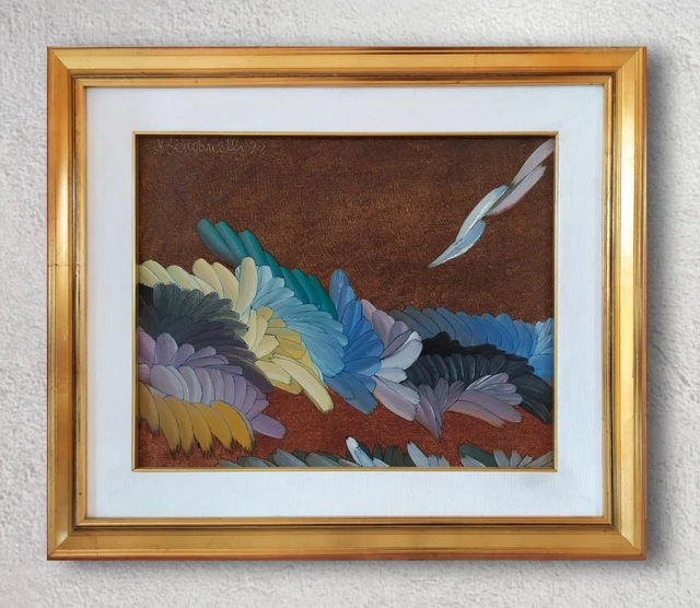 Vincenzo Bendinelli Dipinto Astratto Moderno ad Olio Arte Floreale Piante Foglie