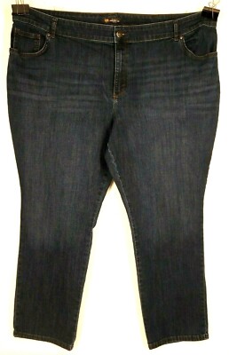 LEE Relaxed Fit Plus Womens Denim Blue Jeans SIZE 28 W Straight Leg Mid Rise