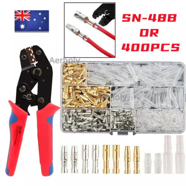 400PCS Motorcycle Brass Bullet Connector 3.9mm Male & Female Electrical Terminal