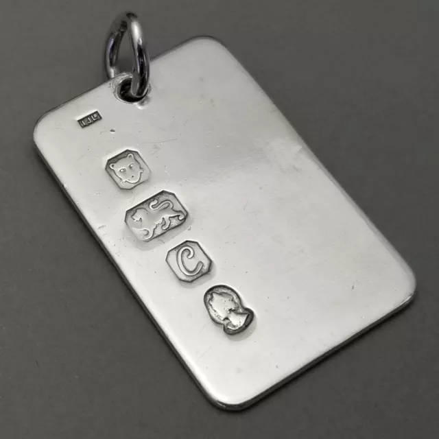 Vintage Solid Sterling Silver Ingot Pendant 15.1g Hallmarked London 1977