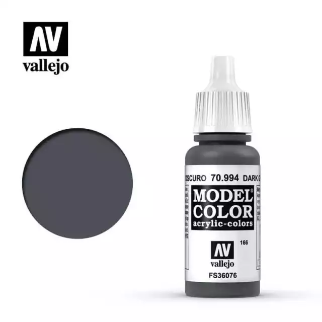 VALLEJO MODEL COLOR 166 DARK GREY 70994 (FS36076) 17ml (Acrylic Paint)