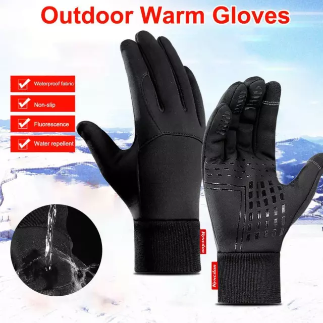 Gants d'hiver pour hommes femmes garder au chaud écran tactile coupe-vent gants temps froid 2