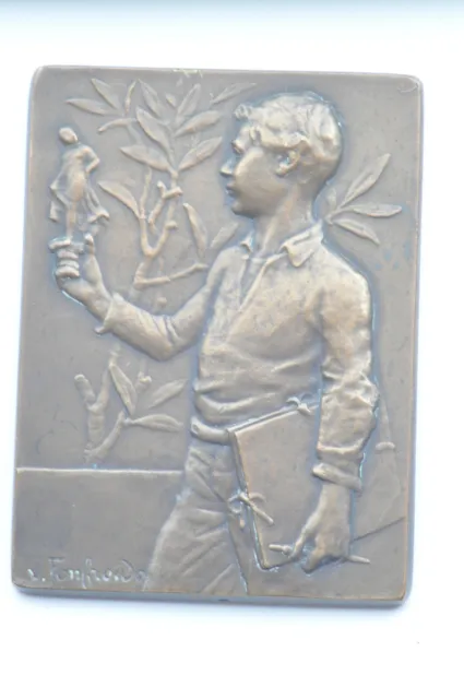 Alte Medaille aus Bronze Unterzeichnet V.Fonfroide ? 1930 Frankreich Akt Sammeln