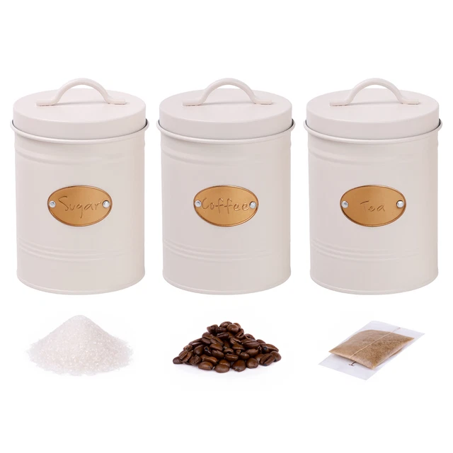 BARATTOLI TRIS SET 3 PEZZI CAFFÈ ZUCCHERO SALE 11 X 14 CM 750 ML RAME - Foto 2