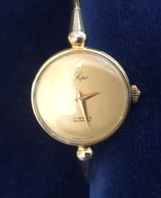 Vintage Rare SEPO Wristwatch 1960s Swiss Made Mechanical Small Wrist 17 Jewels