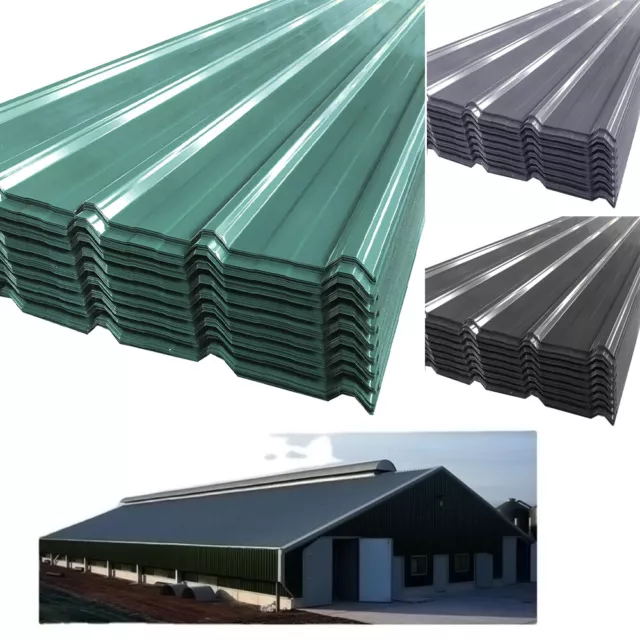 Galvanised Corrugated Roofing Sheets 12pc Steel Carport Roof Sheet Project Panel