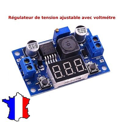 5022# module alimentation ajustable lm2596 DC->DC 1,2 >37V  avec voltmètre 