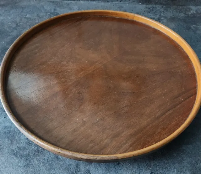 Midcentury 60s 70s Teak Wood Lazy Susan 16 Inch Retro Scandi Style