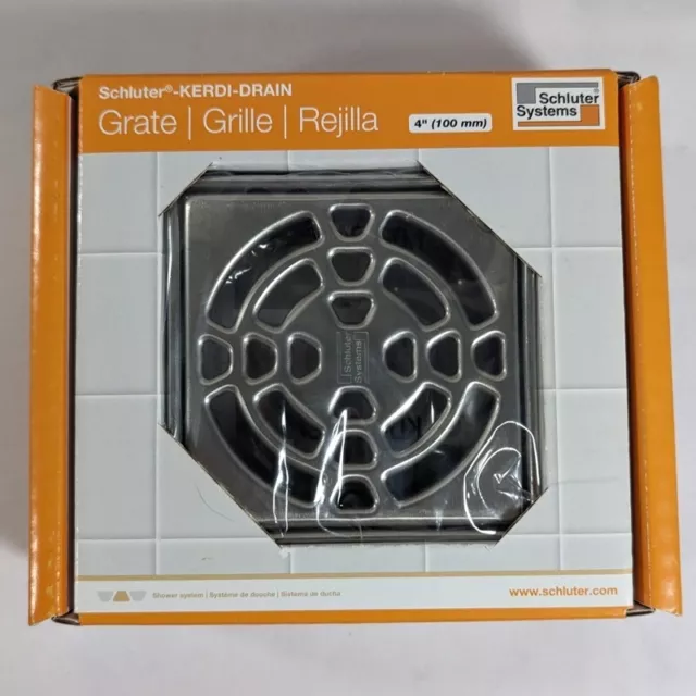 Schluter Kerdi-Drain Grate Kit Classic 4" Stainless Steel Finish - KD4GRKE