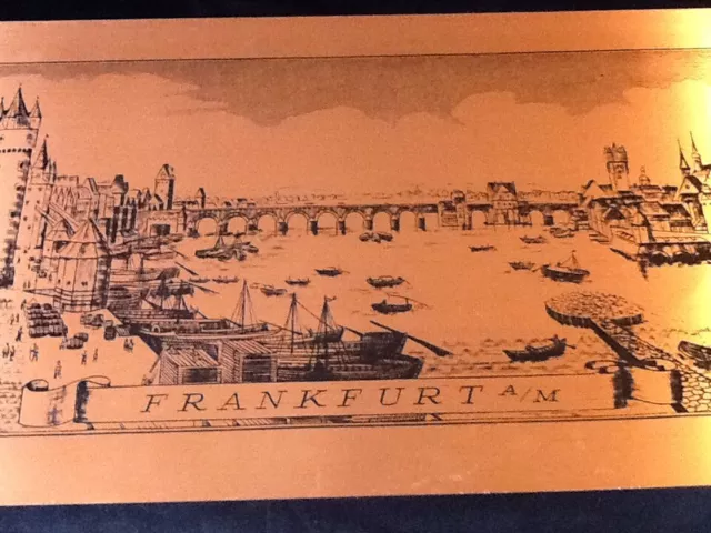 Kupferstich Kupferbild 72 x 28 cm Frankfurt am Main nach Merian 1646