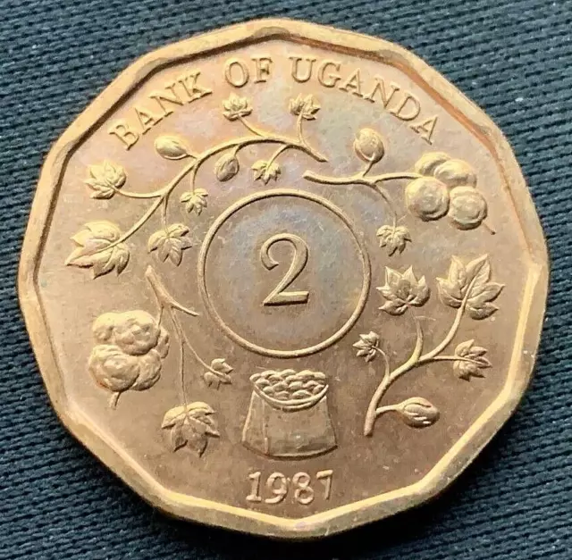 1987 Uganda 2 Shillings Coin UNC        #M93
