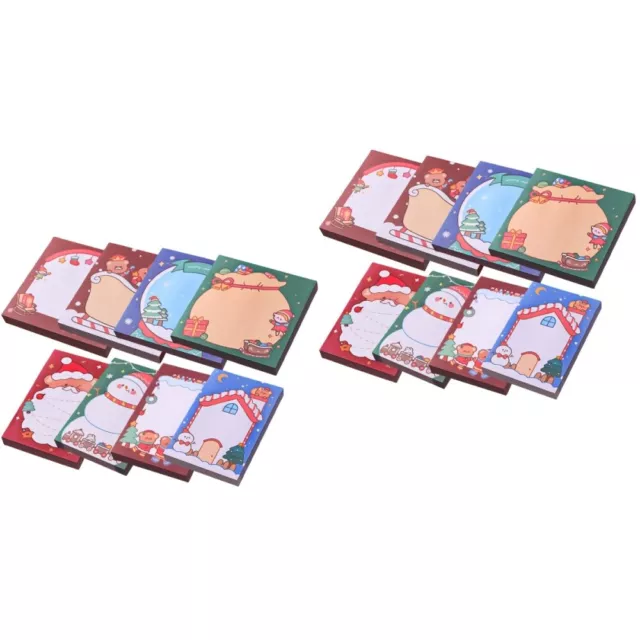 16 Pcs Paper Christmas Sticky Notes Student Mini Notebook Jacket