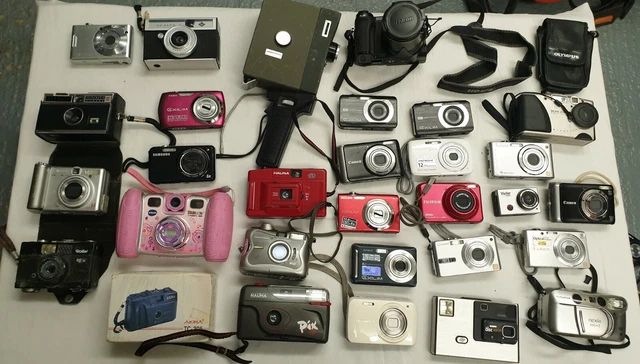 Job Lot 36 x Digital and Film Cameras UNTESTED Samsung Panasonic Nikon Canon Etc