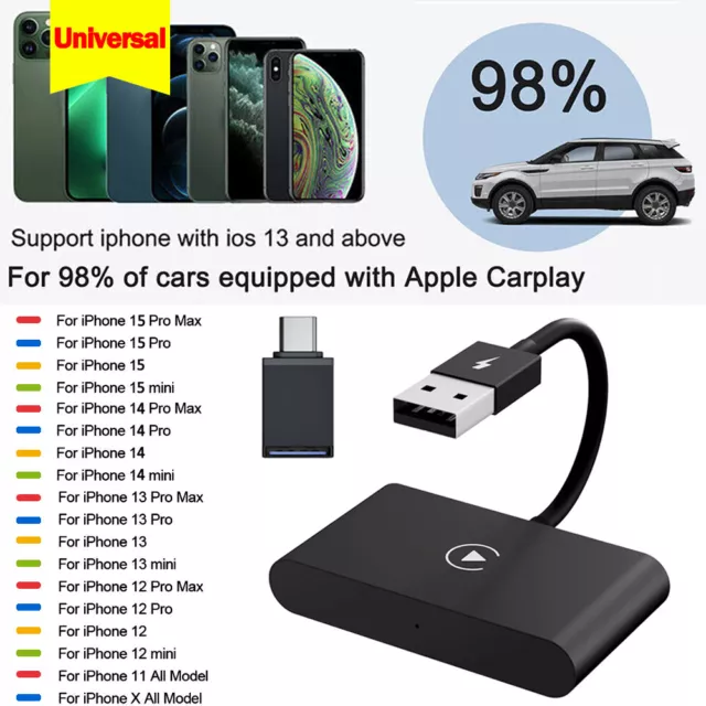 Wireless CarPlay For Apple USB A Type-C Bluetooth Dongle Plug Auto Car Adapter