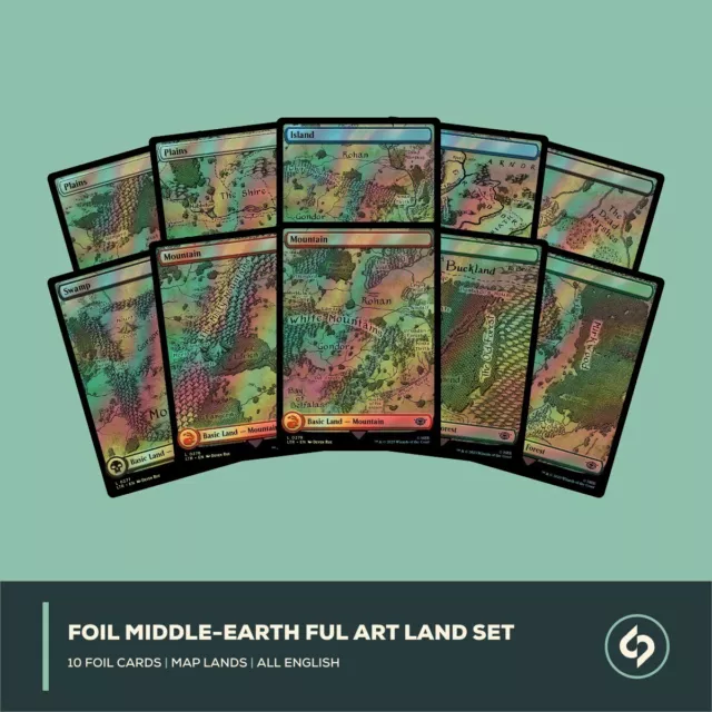 MTG | LOTR Middle-Earth Land Full Art Set | 10 CARTE | QUASI NUOVE | EN | FOIL