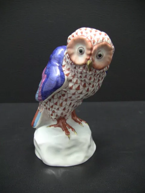 Herend Rust Fishnet Figurine OWL