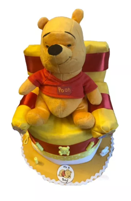 Handmade Diaper Cake Chair Walt Disney Winnie The Pooh It’s A Boy Baby Shower 🍯