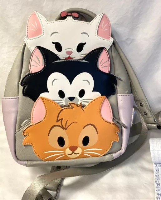 Disney Parks Aristocats Loungefly Mini Backpack 3 Pocket Marie Figaro Oliver