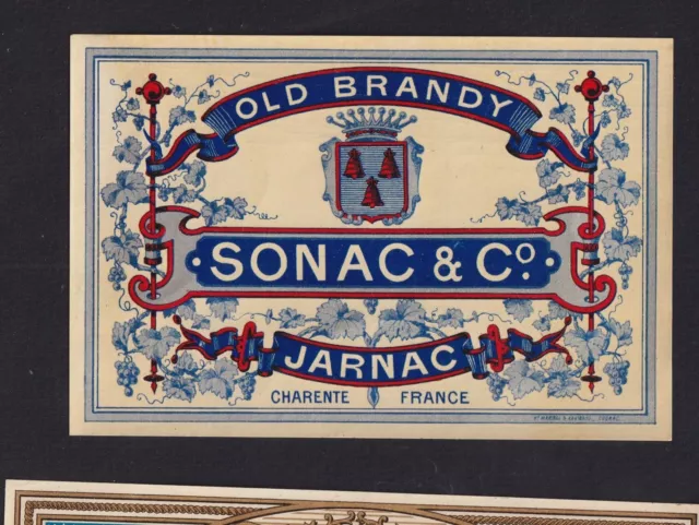 Ancienne étiquette  alcool France  BN153428 Cognac Brandy Sonac Jarnac