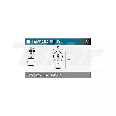 V PARTS Lámpara bombilla 12V25/25W