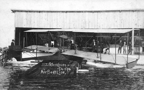 Air Boat Line Airplane Dock St Petersburg Florida FL Reprint Postcard