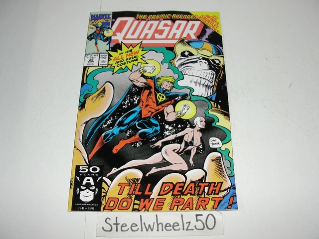 Quasar #26 Comic Marvel 1991 Thanos Infinity Gauntlet Crossover 1st New Costume