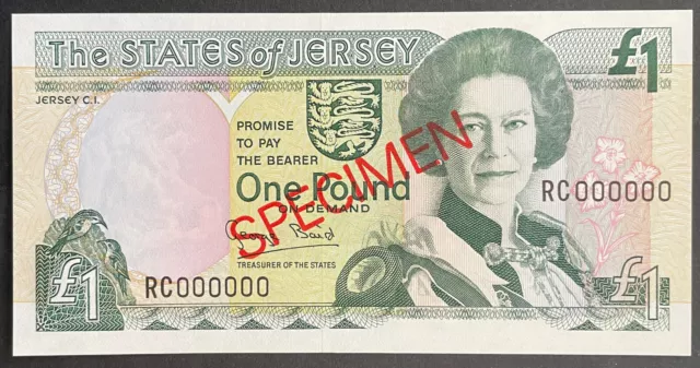 States of Jersey £1 One Pound Specimen Banknote G Baird Prefix RC