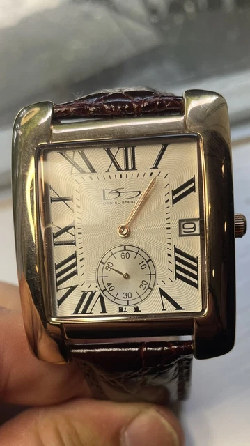 Daniel Steiger Large  Mens Quartz Wrist Watch - Never Worn - Leather Band
