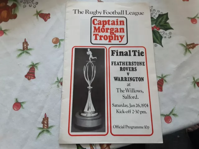 Featherstone Rovers v Warrington 1974 Captain Morgan Trophy Final (env10)