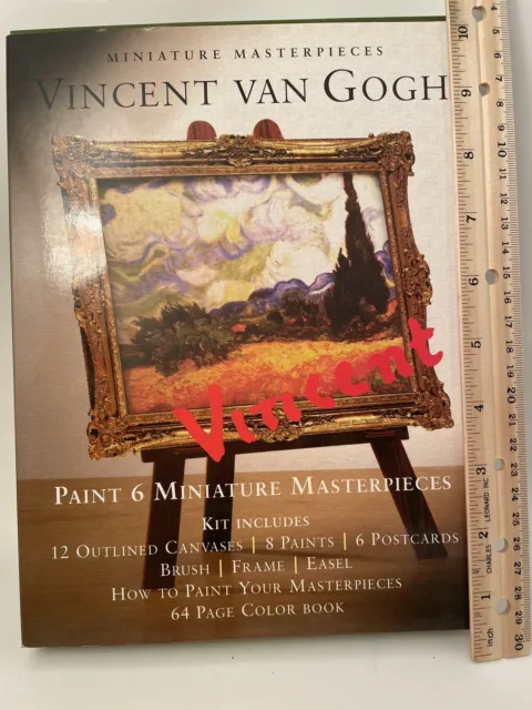 Vincent Van Gogh Pintura 6 Obras Maestras en Miniatura Kit Lienzos Libro de Postales NUEVO