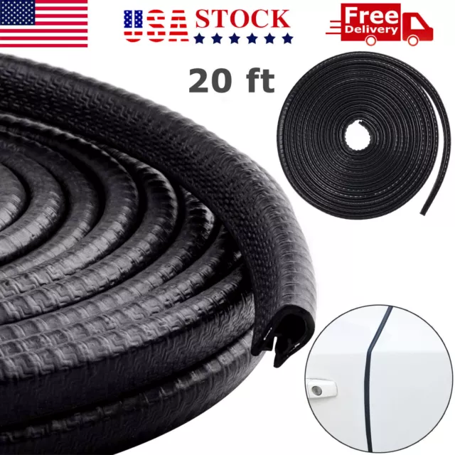 20ft U-Shape Car Door Edge Guard Molding Trim Rubber Edge Strip Seal Protector