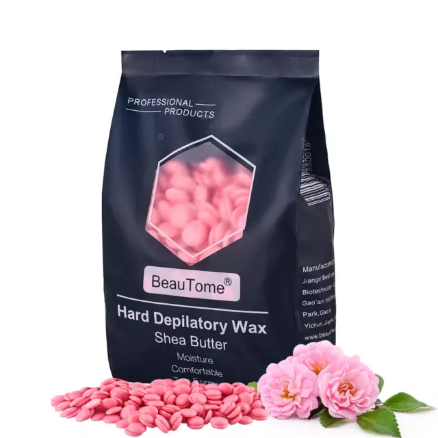 BEAU TOME Hard Wax Beans For Hair Removal, Less Painful,  Non-Strip No Skin Burn