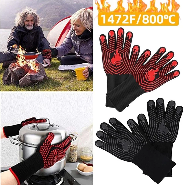 Guantes de barbacoa aislamiento térmico guante resistente al fuego alta temperatura resistencia