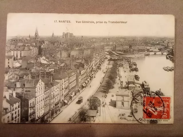 CPA, NANTES (44), Vue Générale prise du Transbordeur 1906, Animée