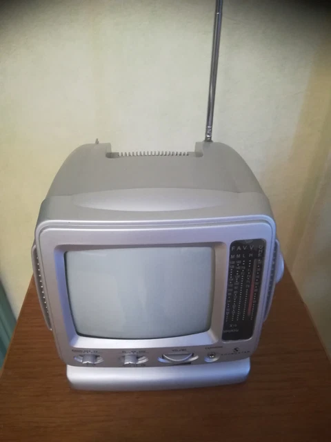 Mini Téléviseur Keenox 5 Pouces Monochrome - Retrogaming, CRT, Radio AM/FM, 12V