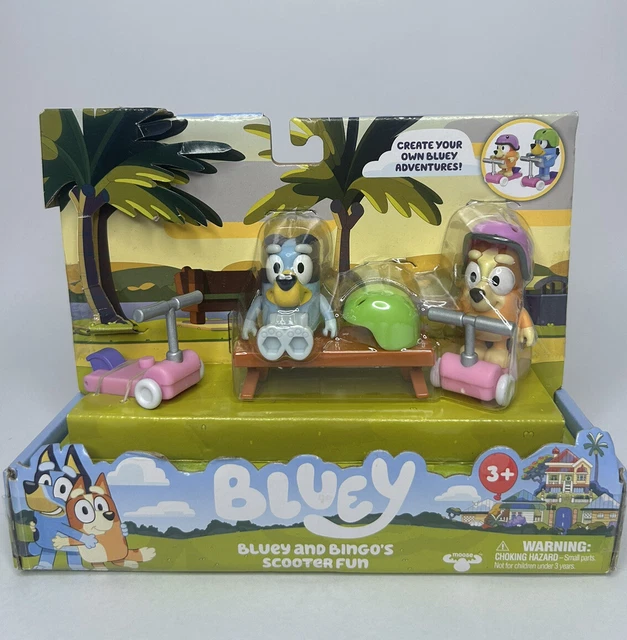 BRAND NEW BLUEY Toy Figurines. Bluey and Bingo's Scooter Fun Toy