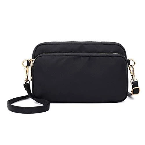 MINTEGRA Crossbody Bag for Women, Lightweight Purses Nylon Small Small, Black