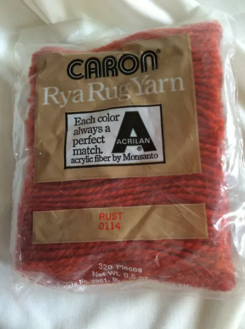 Gancho de pestillo de acrílico de acrilina hilo Caron Rya 0114 320 piezas de colección hecho en EE. UU.