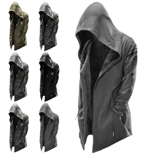 Men's Casual Loose Hooded Jacket Coat Hoodie Outwear Open Front Sports Overcoat