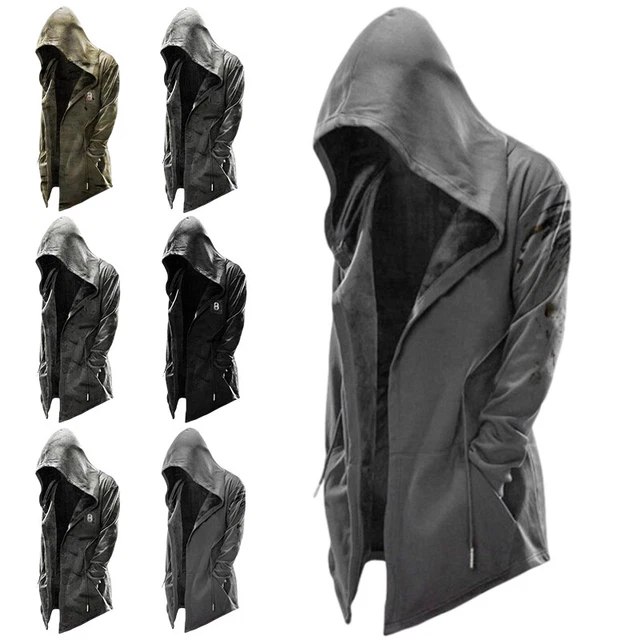 Men's Casual Loose Hooded Jacket Coat Hoodie Outwear Open Front Sports Overcoat