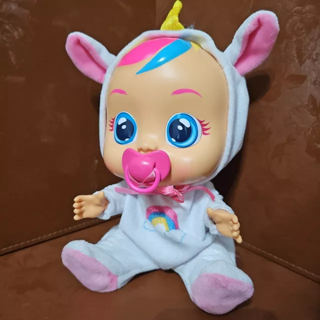 Cry Babies DREAMY Unicorn Baby Doll Cries Real Tears Pacifier Play Toy Works