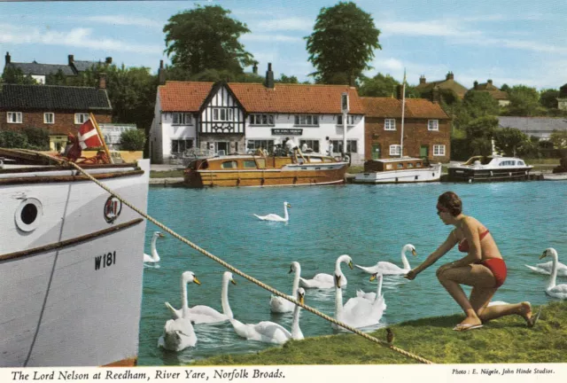 Postcard - The Lord Nelson at Reedham, River Yare - View