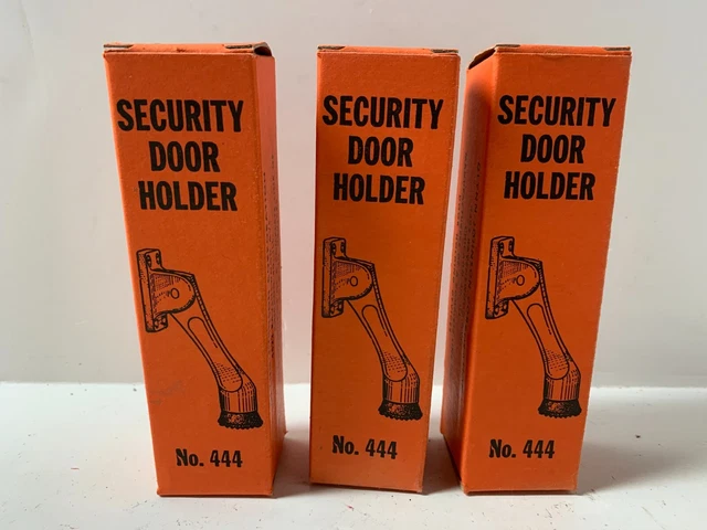 Lot of  3 Vintage Glynn Johnson Security Door Holder  #444A BLACK Finish