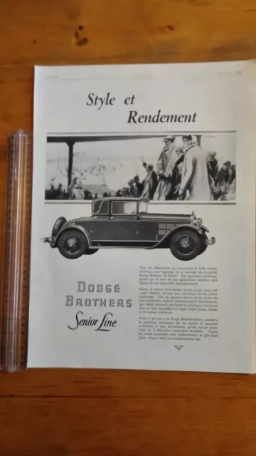 PUBLICITE ANCIENNE - PUB ADVERT 1928 Automobile Dodge Brothers sénior line
