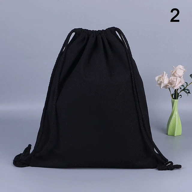 Canvas bag shoulders drawstring bundle pockets student backpack bag cotton Pouch